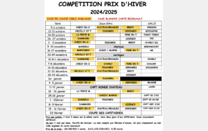 calendrier des prix d'hiver